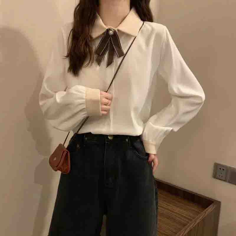 Shirts Women's Design Tops Long Sleeves Outer Wear Winter Clothes Women's Loose Shirts Stacked