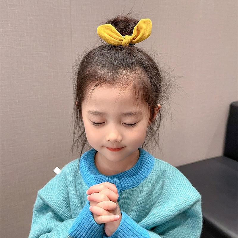 Cute Rabbit Ear Scrunchies Children Girls Gift Elastic Hair Rubber Bands Accessories Tie Hair Ring Rope Headdress Headwear