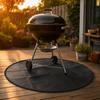 24 Inch Fire Pit Mat Black Outdoor Under Grill Mat Durable Fireproof Grill Pad  Outdoor Grill