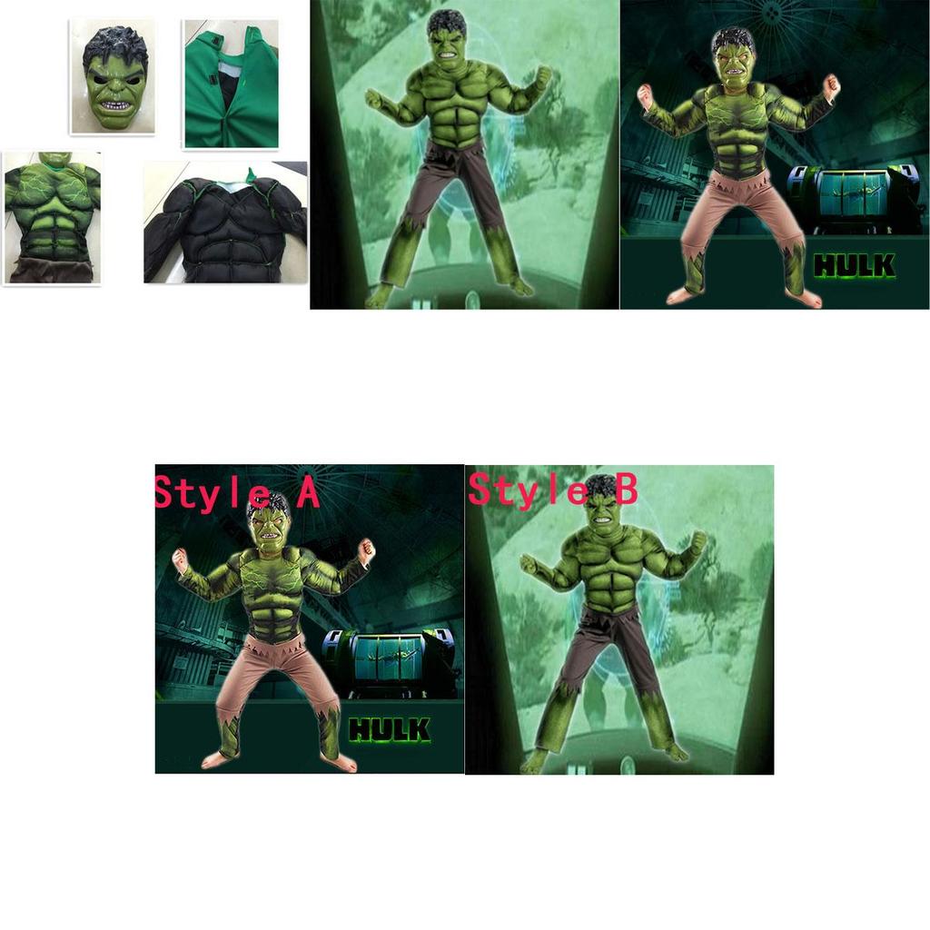 Hulk Avengers The Muscle Mask Costume Boys Cosplay Kids Carnival Clothes Fantasy