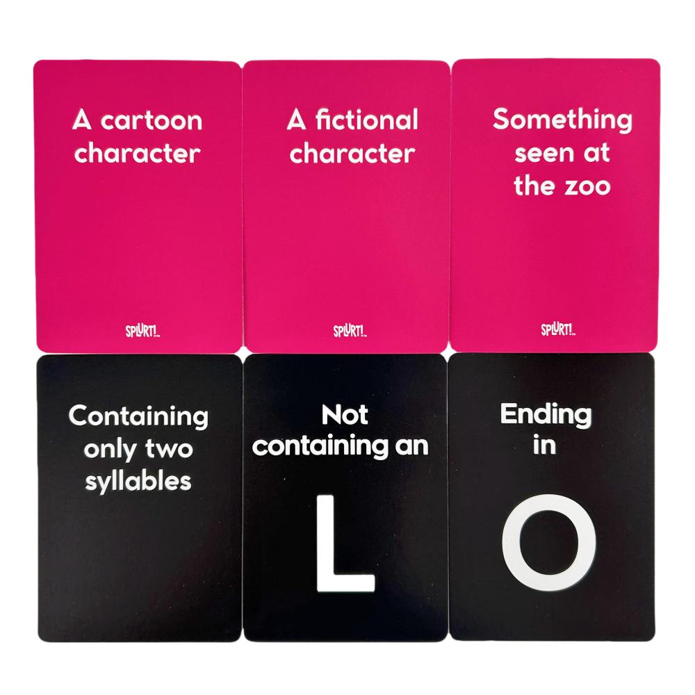 Splurt Card Game Splurt! Portable Party Card Game Think Fast Say it First Board Deck