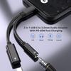 USB C To 3.5mm Headphone and Charger Adapter, 2 In 1 USB C To Aux Audio Adapter & 60W Fast Charging Dongle Compatible with iPhone 16/16 Pro/15,