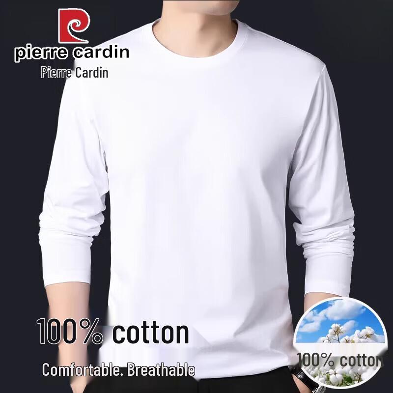Pierre Cardin Men's Long-Sleeve Cotton T-Shirt