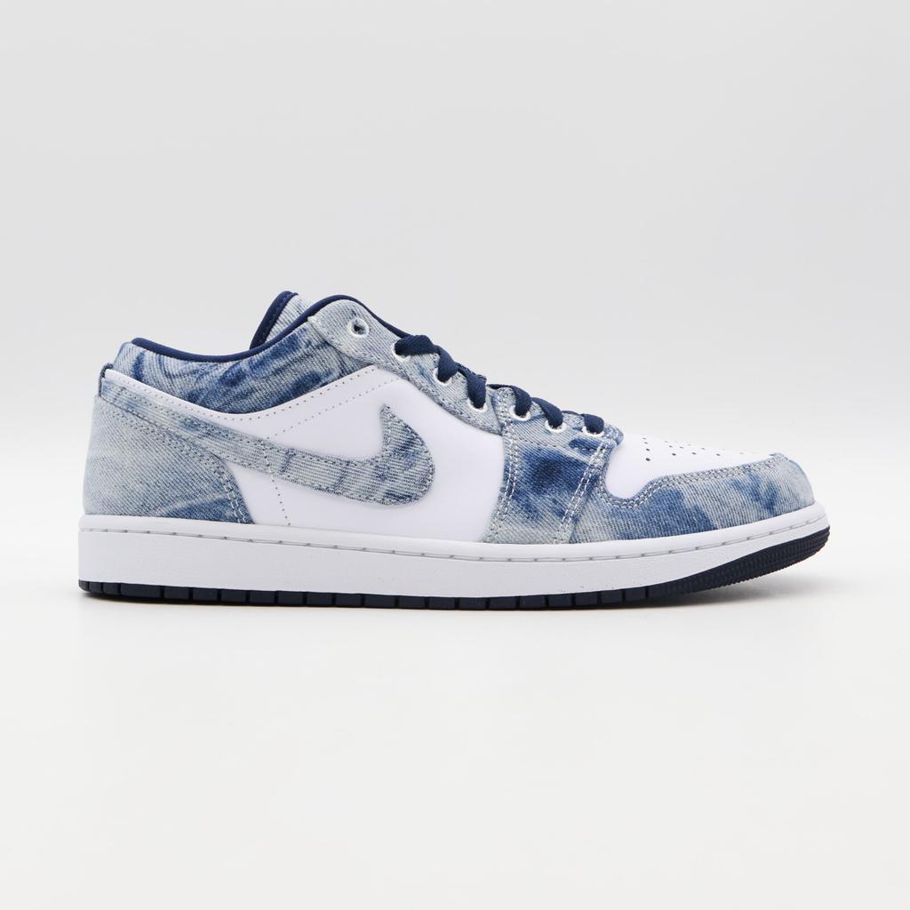 CZ8455-100 Nike Air Jordan 1 Low Washed Denim Midnight Navy White Blue (Men's)