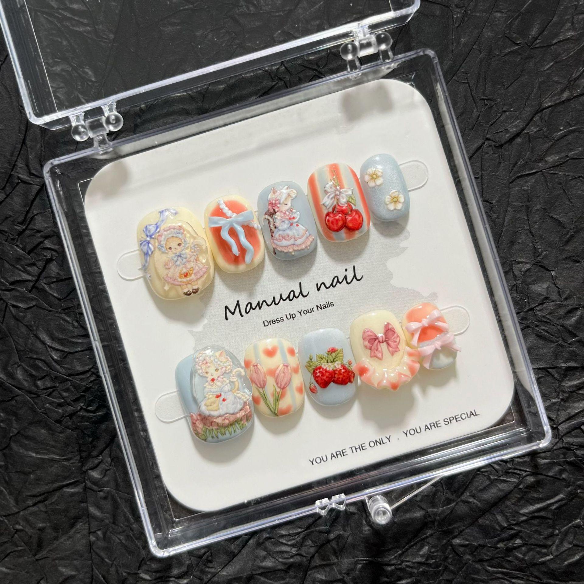 

Handmade Cartoon Girl Wearable Nail Art Stickers A654 Medium