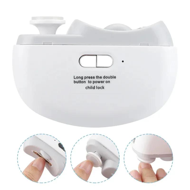 Electric Nail Trimmer & Polisher - Rechargeable Automatic Clipper for Baby & Adult Nail Care, Safe Polish &  Buffing  Kit
