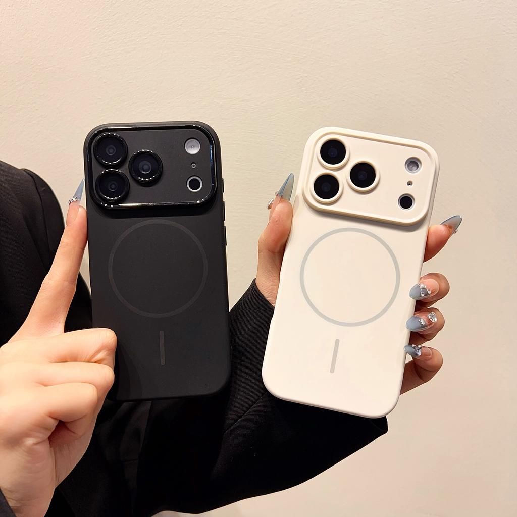 New Model Pure Color Liquid for Magnetic Wireless Charge Case for For Iphone 17 16 15 14 13 Pro Max Lens Protector Cover