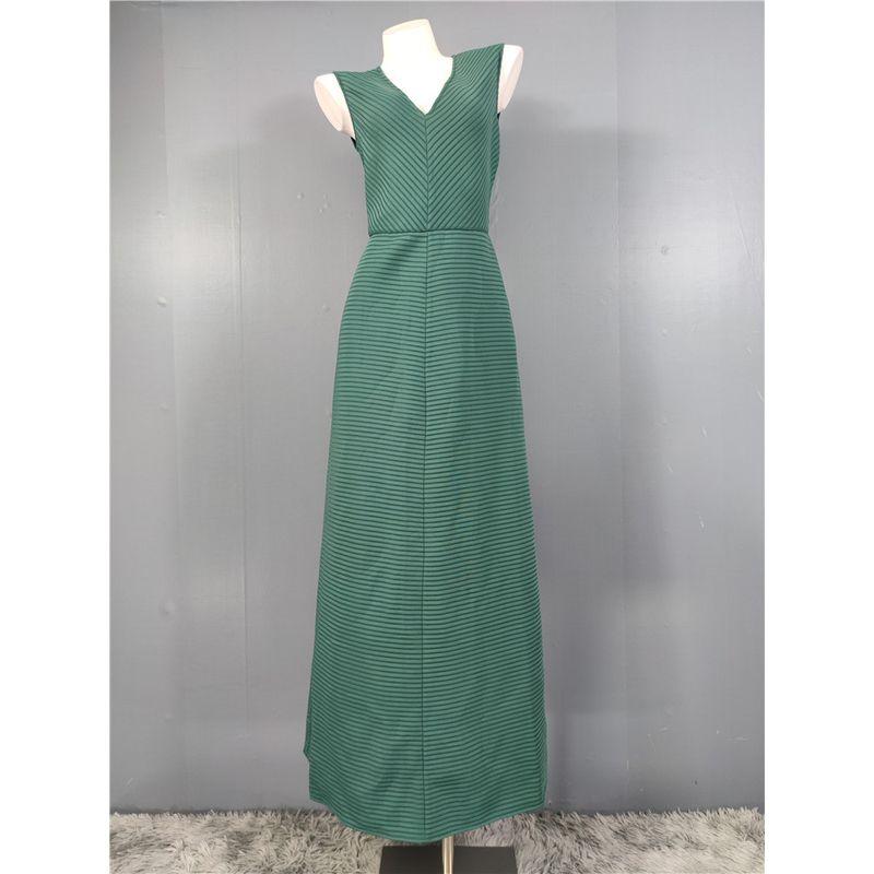 

French Atmosphere Light Space Cotton Ruched Waist-Controlled Large Hem Umbrella-Shaped Dress Elegant Goddess Dress Party Host Green XL