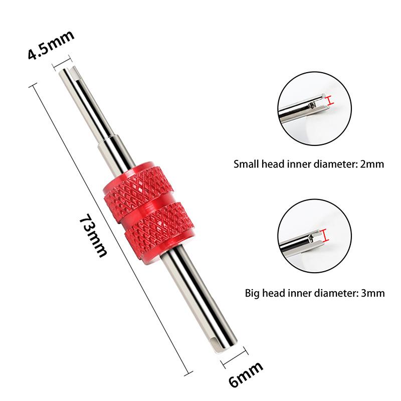 

Portable Valve Core Wrench Stainless Steel Car Bike Tire Valve Disassembly Tire Valve Core Stems Remover Screwdriver Dual Use red