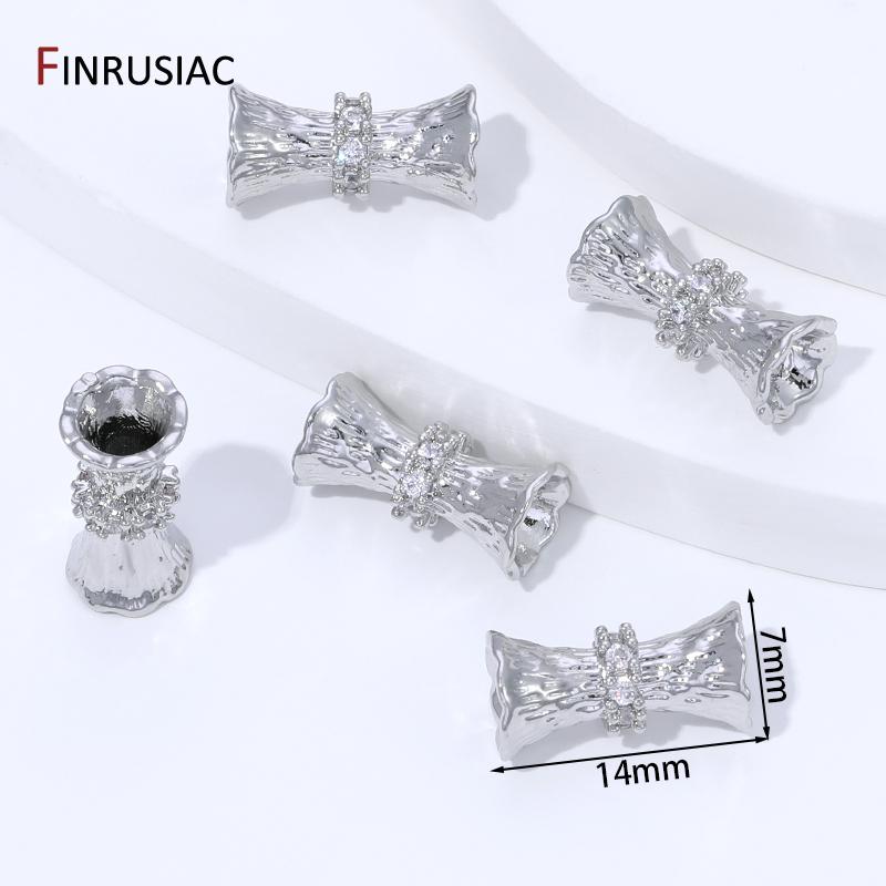 

18K Gold Plated Brass Irregular Curved Tube Spacer Beads,Separator For Beads,DIY Handmade Bracelet Necklace Making accessories 2 pieces