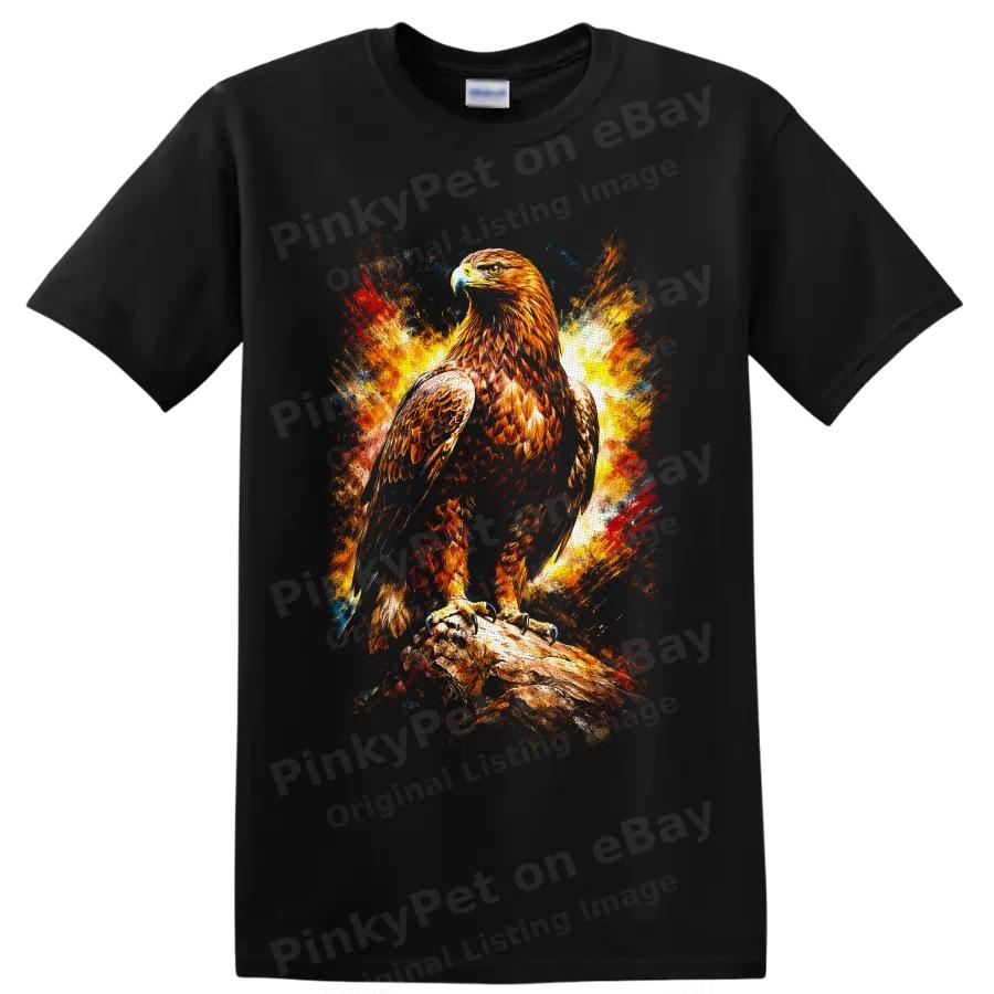 Bald Eagle T Shirt Fiery Wildlife Bird Art Graphic Colorful Unisex Tee Gift