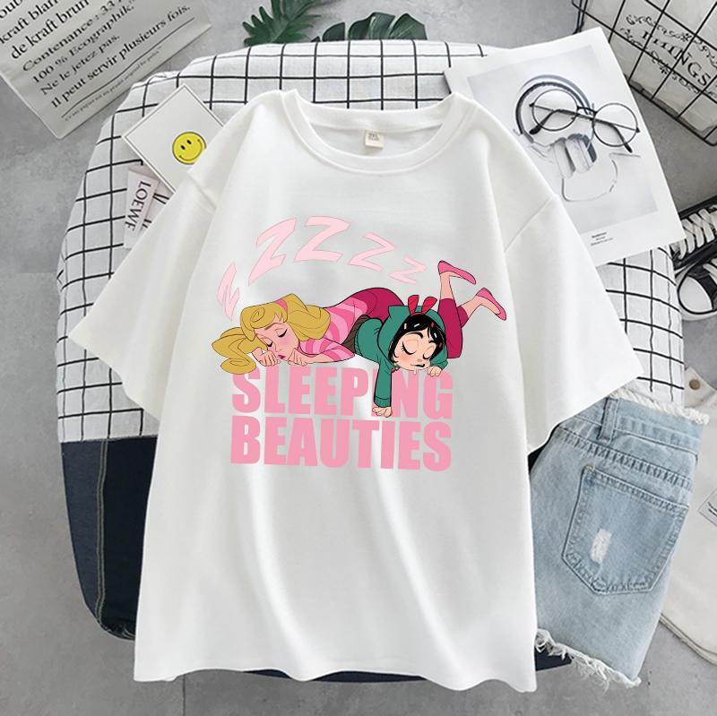 Princess Party Printed Cartoon Cute and Fun Short Sleeve Ladies Tops Cute Tshirts for Summer in The 90s T Shirt