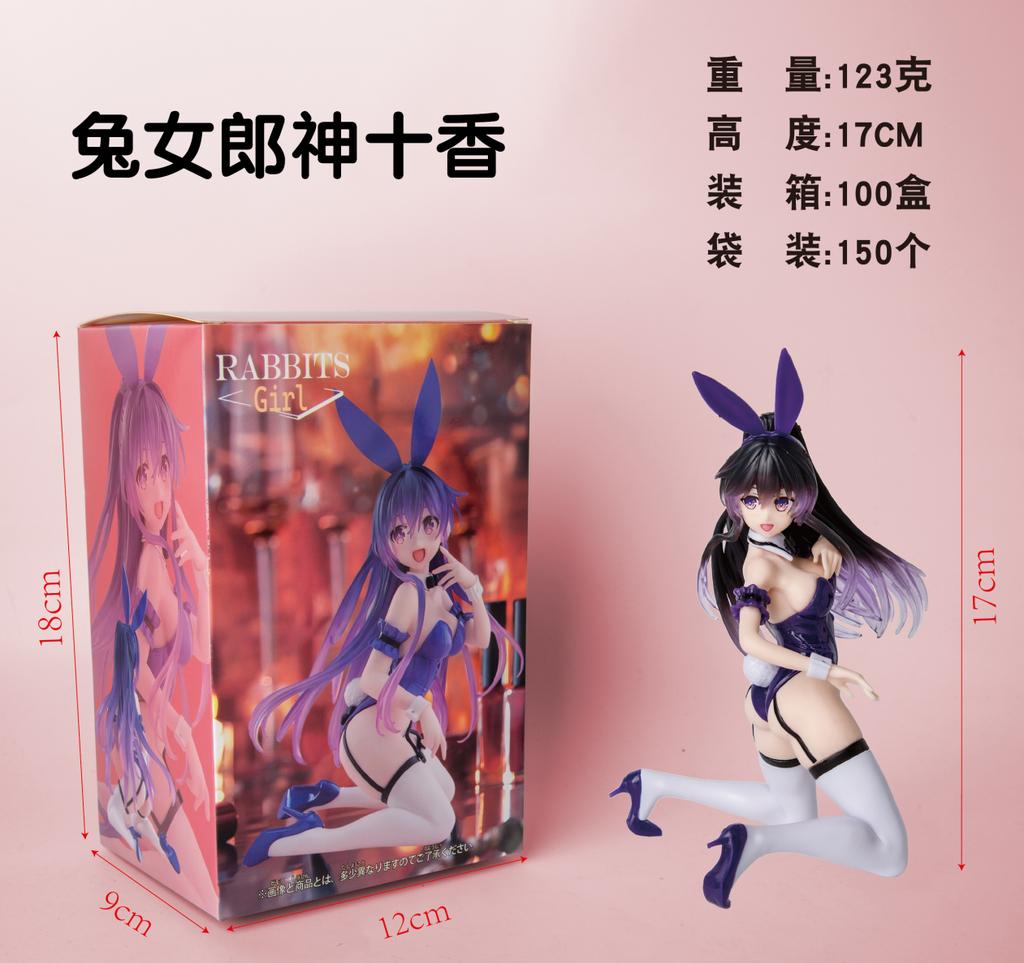 13CM Anime DATE A LIVE Figure Yatogami Tohka Bunny Girl Kneeling Anime Model Toys Gifts Collection Decoration Ornaments PVC
