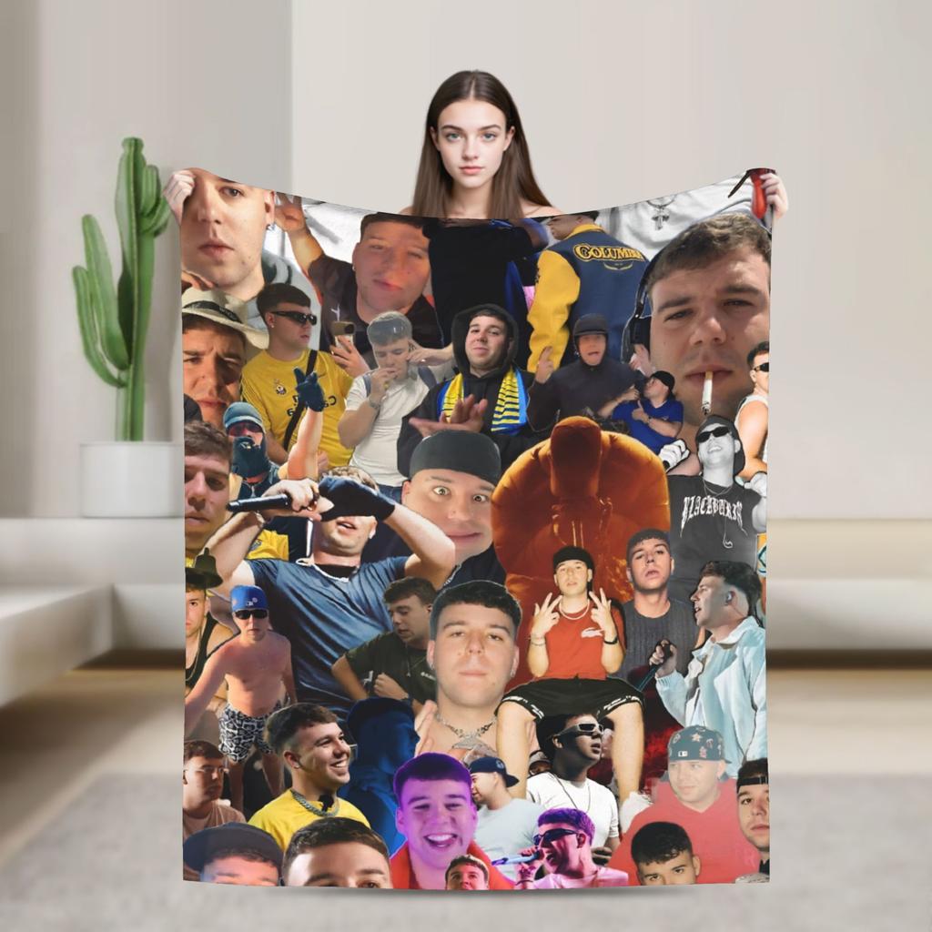 Super Soft Blanket Decorative Rapper Quevedo Music Throw Blanket Flannel Bedspread For Bedroom Funny Sofa Bed Cover