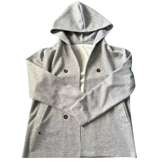 Men Windbreaker Coat Hooded Long Sleeve Solid Color Double-Breasted Jacket with Pockets Autumn Winter Outerwear