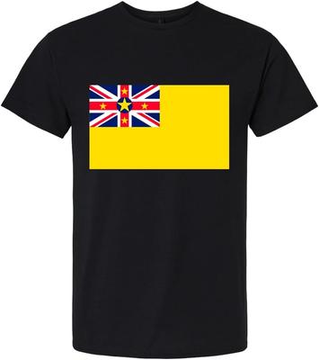 Niue Flag Tee Unisex T-Shirt for Men Or Women, Black