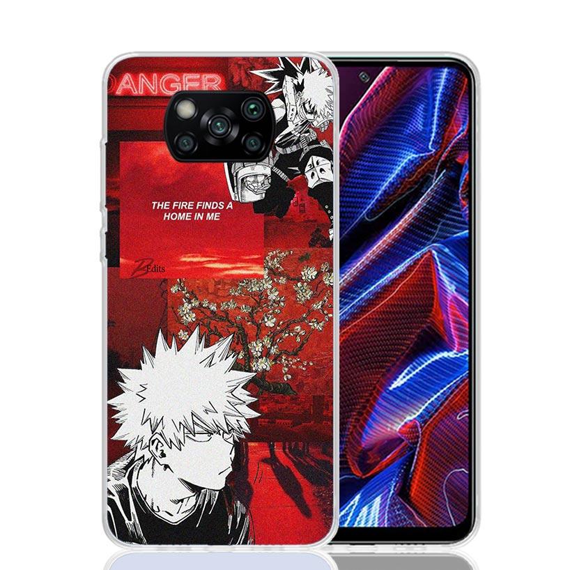 My Hero Bakugou Katsuki Case Phone Cover for Xiaomi Redmi Note 10 9 9S 8 8T 7 5 Pro Mi 12T 11T 10T 9T 12 11 Lite A3 A2 Trend Fun