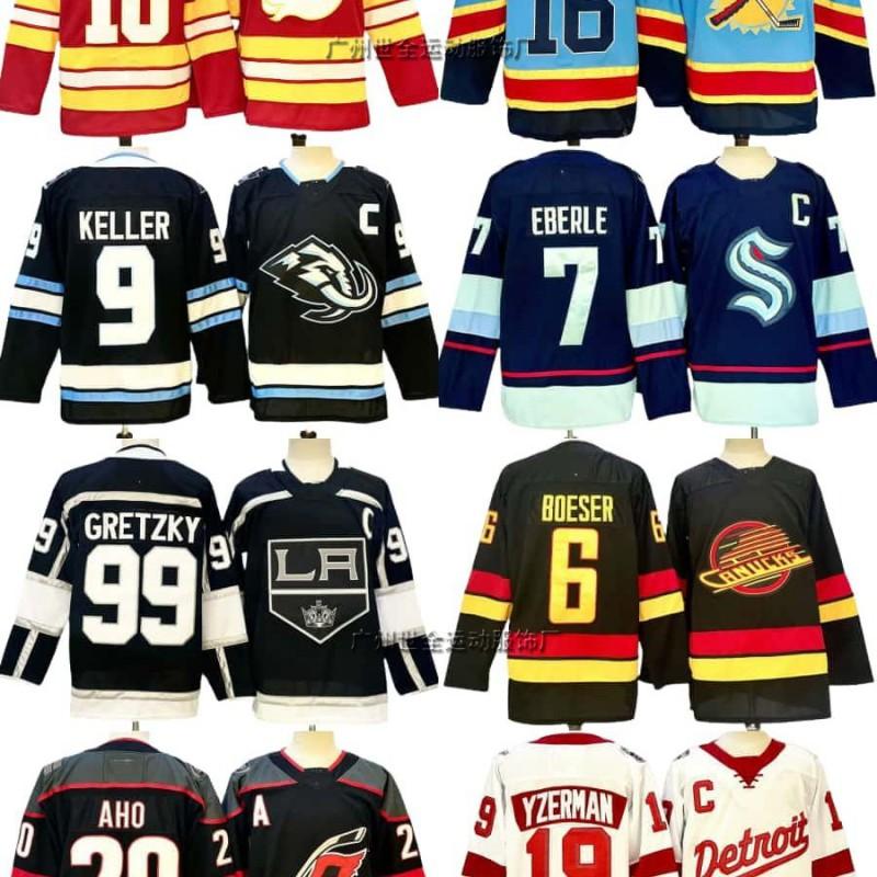 Maglia da Hockey su Ghiaccio da Uomo Squadra NHL Personalizzata Cucita Stile Vintage Misto Cotone Uniforme Abbigliamento Partita di Allenamento