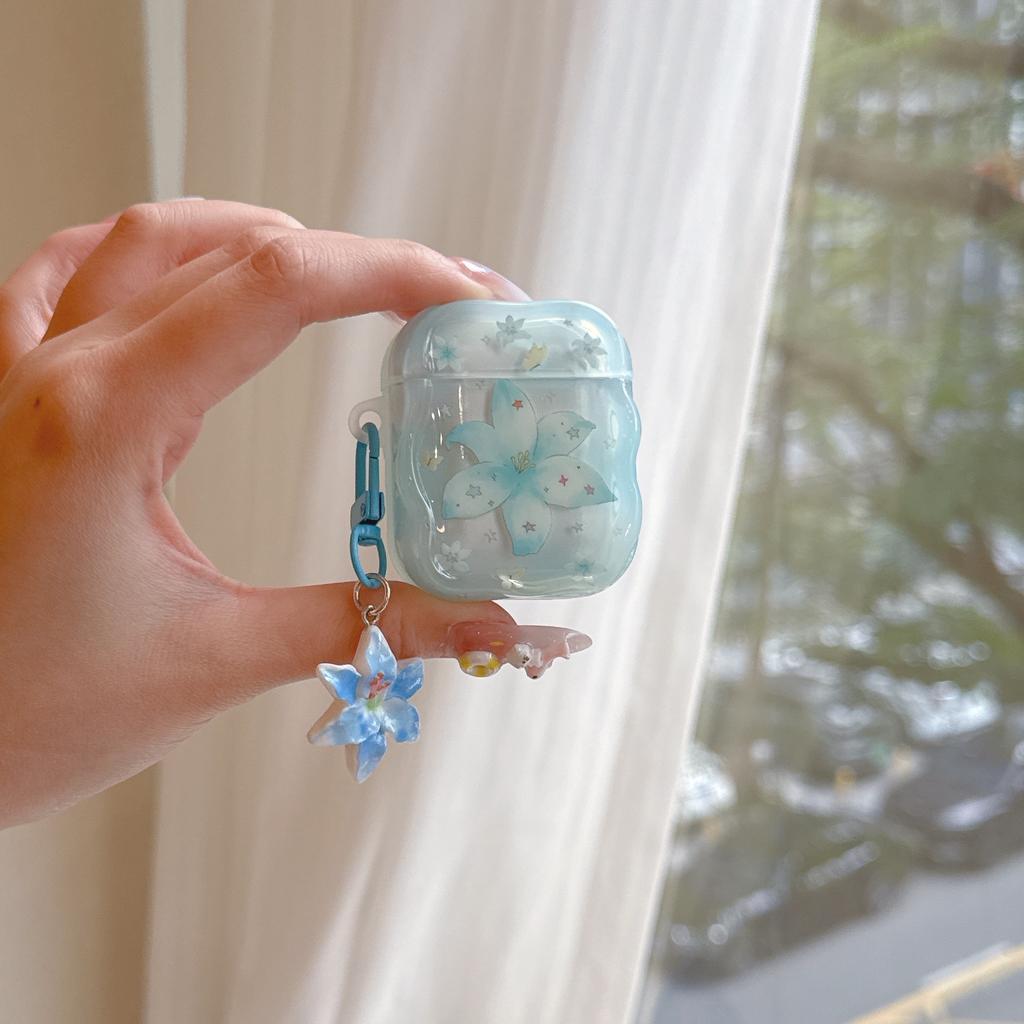 Korean Lily for AirPods 1 /1 Protective Case Pro1 Wireless Bluetooth 1/1 Generation Earphone Case Pendant