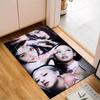 Custom Name Floral Fashion Kpop BP Rug for Living Room, Game Rooms, Office, Bedroom, Floor Mat Playful Design, fan gifts Christmas decor