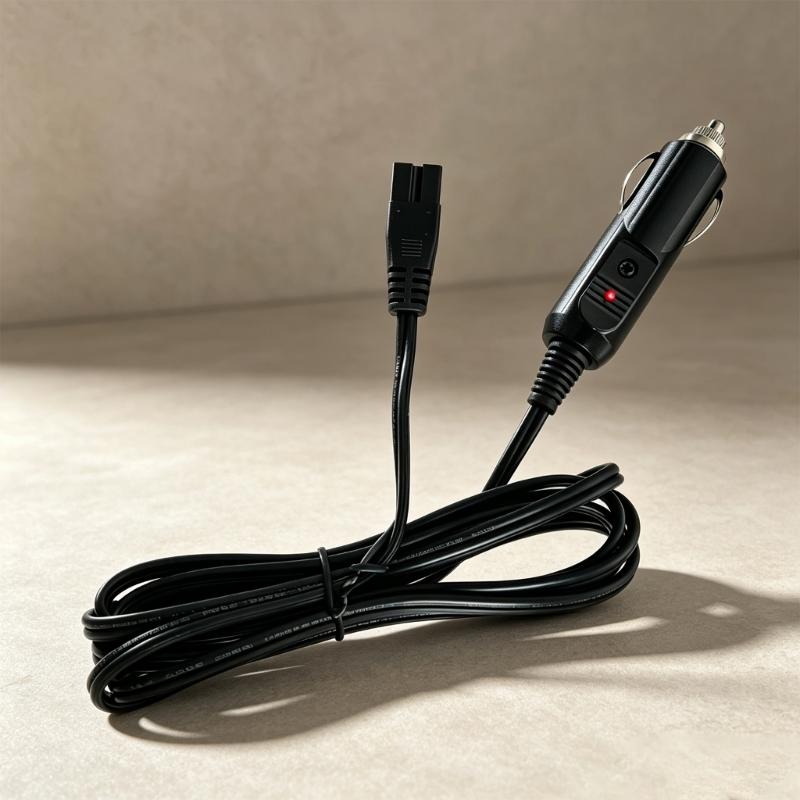 Portable Fridge Replacement Cable, Vehicle Power End to 2 Pin Appliance End, 12V 24V 18 Wire Size 1.8 m Wire for Vehicle Travel Use
