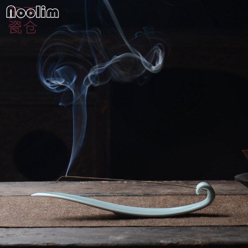 Keramisk pilbladsform Rökelsebrännare Bas Hållare för rökelsestav Aroma rökelsekar Heminredning