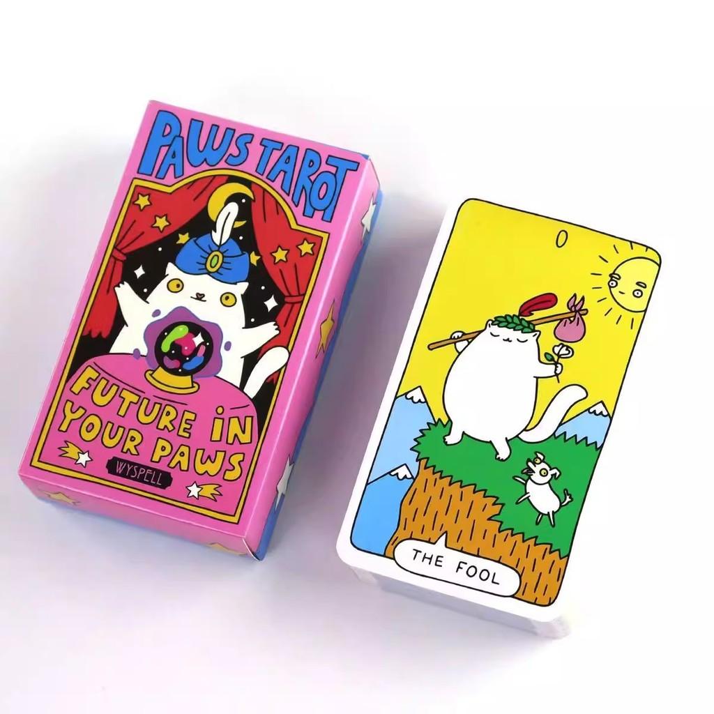 Wyspell Katze Tarot Kartenspiel mit süßen, skurrilen Illustrationen für Kartenunterhaltung