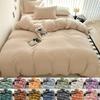 Washed Cotton Bed Linen Bedding Set 3/4 Pieces Bed Sheets Set Solid Color Comforter Cover Couple Queen King Size Bed Quilt Cover