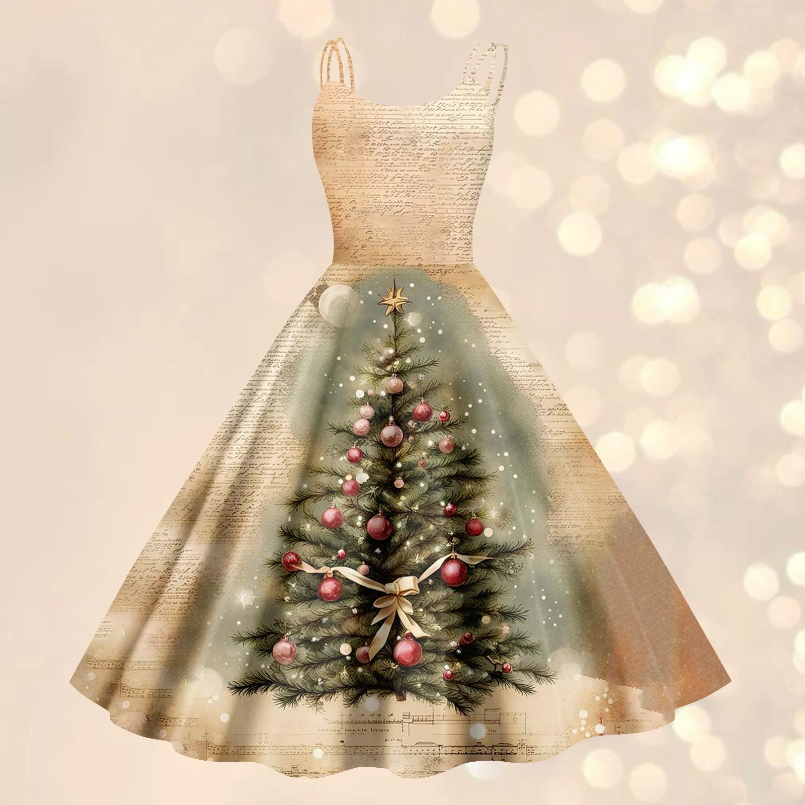 

Рождественская женская повседневная мода цветочный принт сексуальная открытая плечевая юбка в стиле панк ретро XXL бежевый