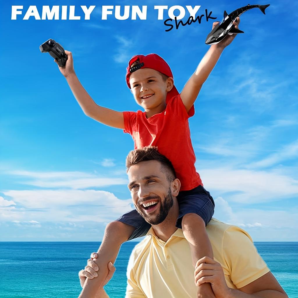 Upgraded Remote Control Shark Pool Toy For Kids, 2.4Ghz 1000mAh Remote Control Boat, Swimming Pool Bathroom Toy