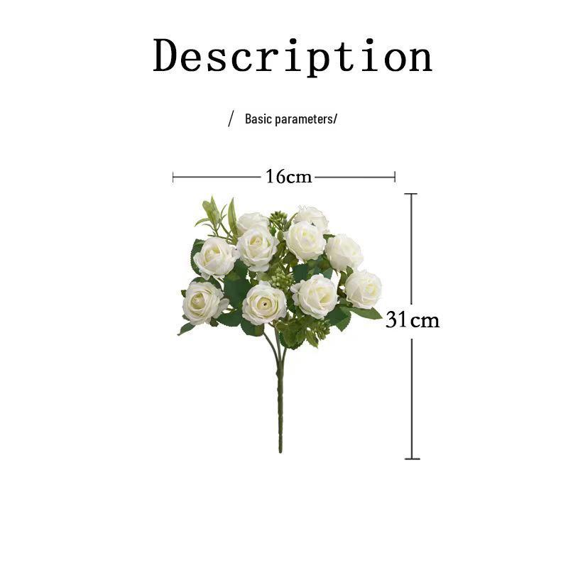 10-Head Osmanthus Rose Bouquet for Wedding, Home Decoration, or Photography