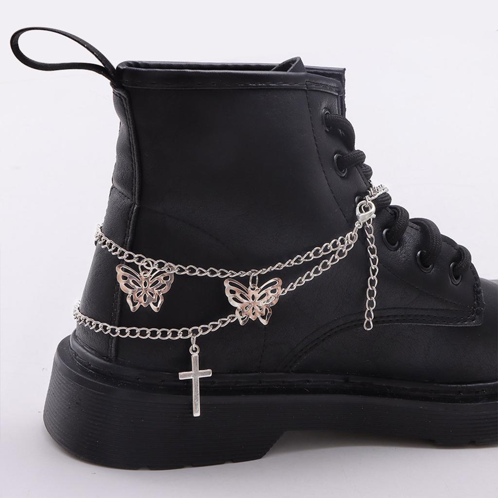 Delicate Boot Chain Punk Shoe Chain Boot Bracelet Double Layer Cool Aesthetic Chain for Daily Wear and Parties