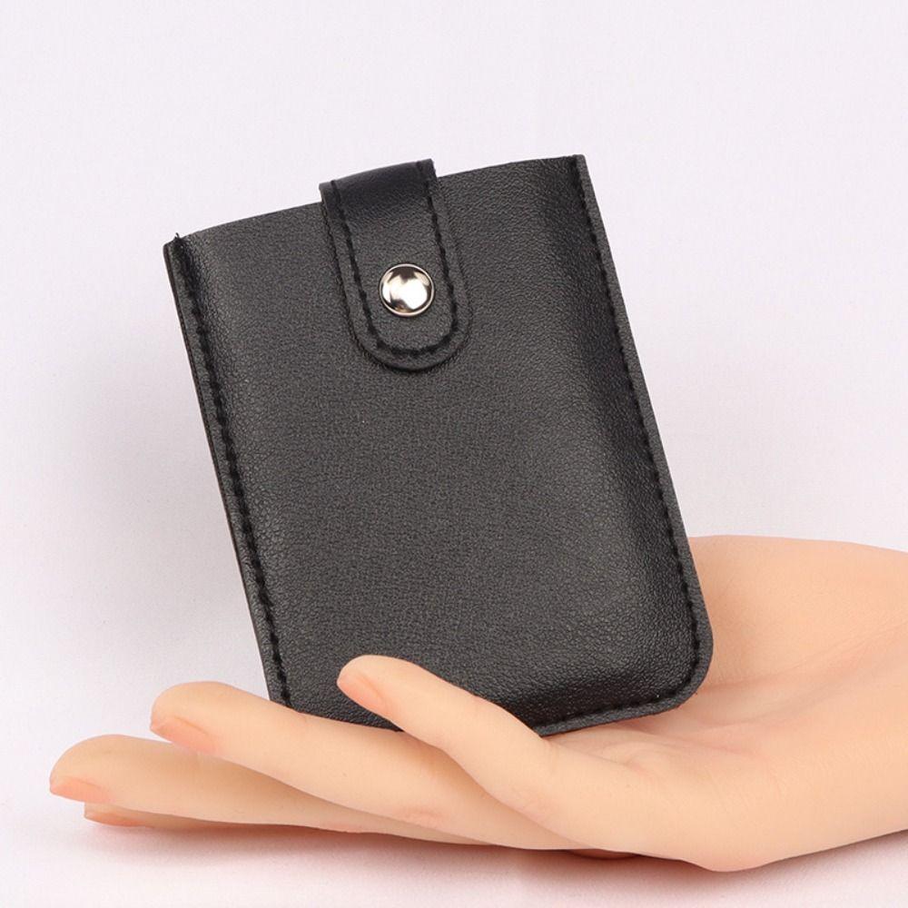 Laminated Concealed Pull-out Business Card Case 5 Card Pockets PU Leather Slim ID Card Holder Men Women Mini Wallets