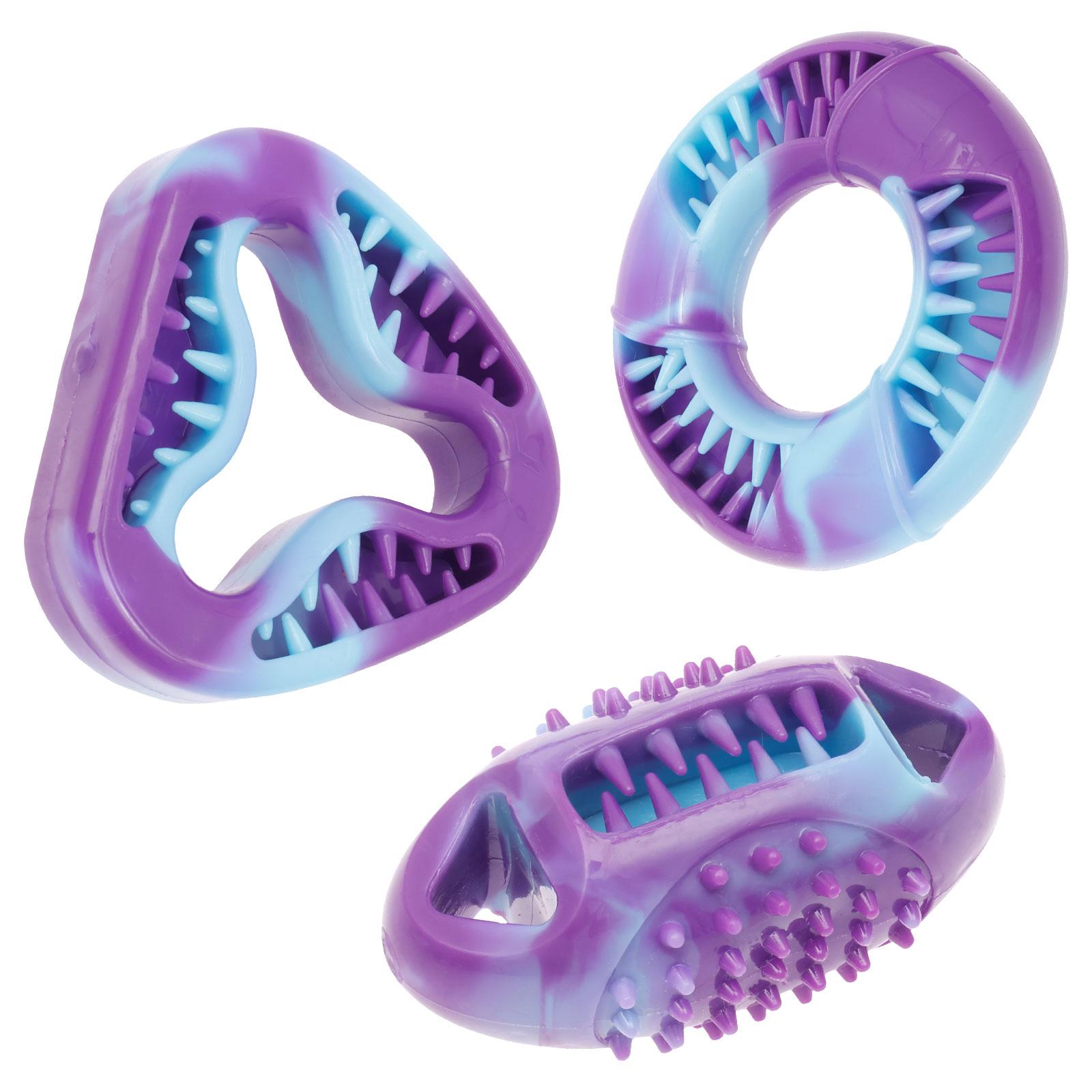 

3 Pcs Dog Chew Toys Puppy Teething Interactive Pet Toothbrush Toy Teeth Cleaning Durable Chewing Training for Small/Medium Dog