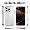 New Phone Case with Drip Oil Fine Magnetic Ring for Apple Phone Case Transparent Ins Wind Proof Fingerprint Magnetic Absorption Transparent Case