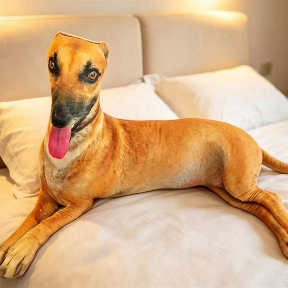 Lifelike Plush Pillow 3D Printed Greyhound Stuffed Animal Simulated Greyhound Pillow Gift Present