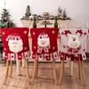 Christmas Chair Cover 3D Decorative Figurine Seat Back Protector for Home/Restaurant/Party