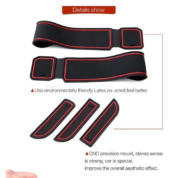 Door Slot Mat for Toyota WISH Gate Groove Cushion Car Door Rubber Cup Holder Mats Anti-slip Carpets Position