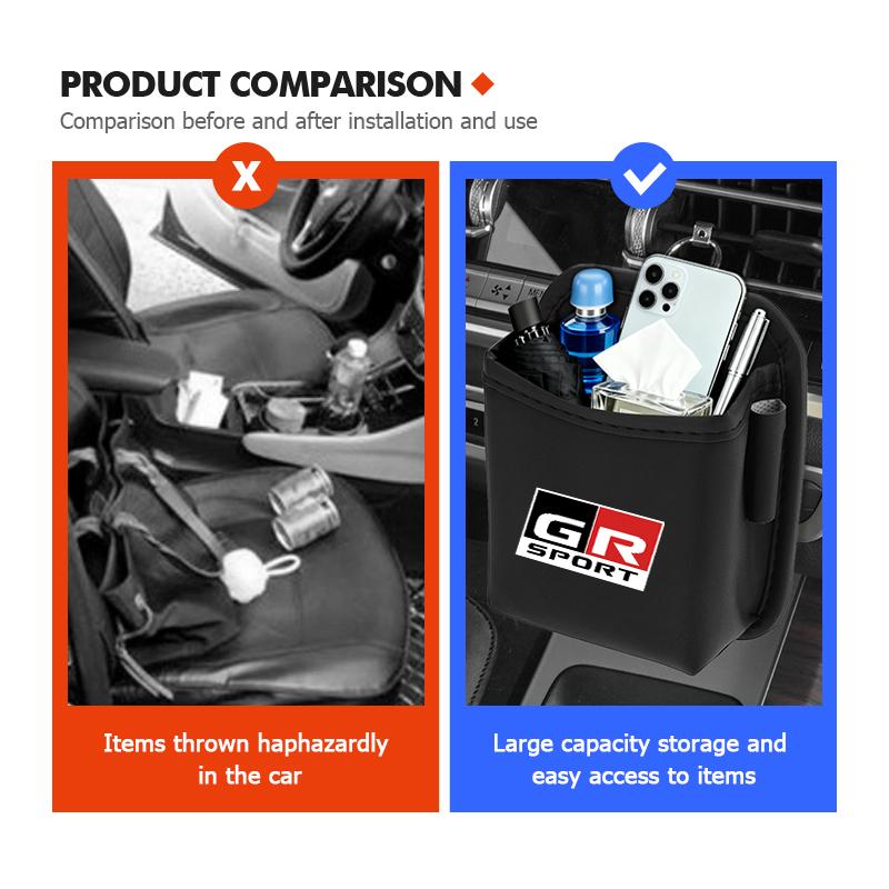 cnkym4 Car Air Outlet Storage Box Hanging Phone Lipstick Lighter Organizer Bag Holder For Toyota Crown Yaris Corolla Prius Auris CHR