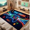 Game Controller Theme Crystal Velvet Floor Rug Personalized Custom Name Text Warm Carpet Home Decoration