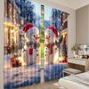2D Flat Printing 2pcs Christmas Curtains Day Snowman and Christmas Tree8 Digital Printed Polyester Drapes Birthday Party Use for
