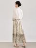 Elegant Resort-Style Tencel Acetate Shirt & Retro Print Skirt Set for Women