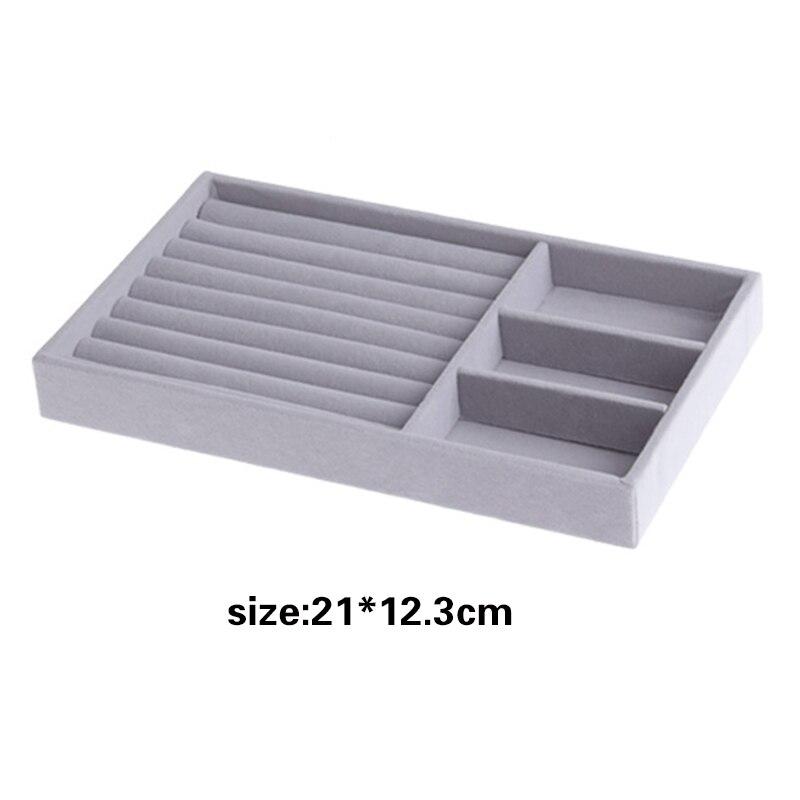 Moda Przenośny Aksamitna Biżuteria Pierścionek Wyświetlacz Biżuterii Organizator Box Tacy Uchwyt Kolczyk Biżuteria Storage Case Showcase