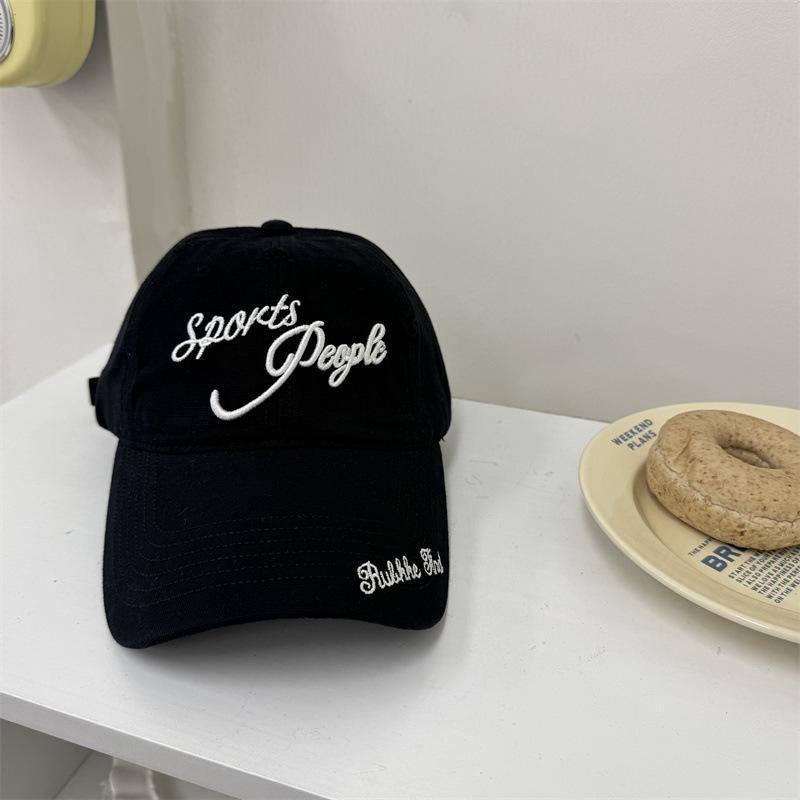 Soft Top Hat Letter Three-dimensional Embroidery Baseball Cap Unisex Versatile Face Small Sunscreen Visor Tide
