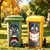 Cartoon Style Trash Can Accessories Funny Sticker, Cute Big Eye Expression Decorative Stickers for Community Corridors Adhesive Label, Waterproof PVC