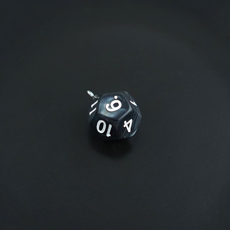 Acrylic 12-Sided Colorful Polyhedral Dice Keychain Ornament