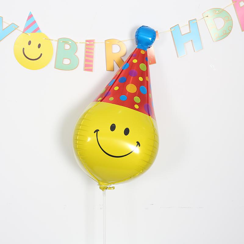 2nd Birthday Smiley Face Number Balloons for Kids - Outdoor Decoration & Photo Props (Boys & Girls)