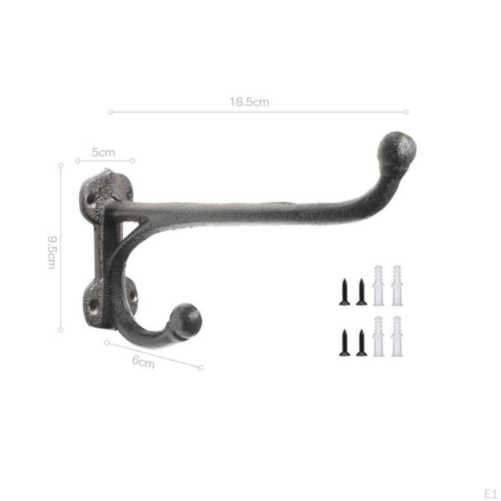 Cast HeavyDuty Coat Hook Decorative Rustic Wall Heavy Duty Vintage Style Hat Rack for Entryway,