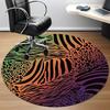 1pc Zebra Print Animal Office Round Area Rug, Indoor Mat Suitable ForOffice, Under Office Chairs Bedroom Living Room Home Decor, Room Decot265