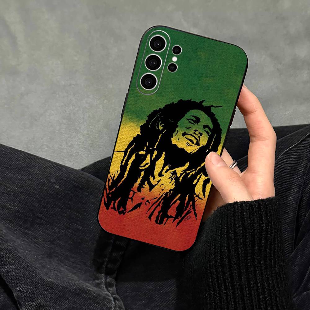 Bob-b m-marley Phone Case For Samsung S25,S24,S21,S22,S23,S30,Ultra,S20,Plus,Fe,Note,10,9,5G Black Cover